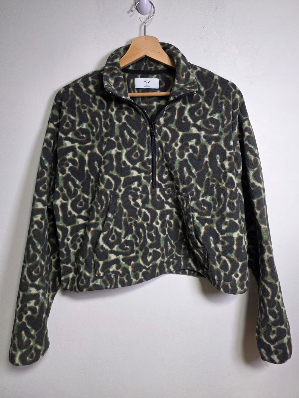 Tna Leopard Print Fleece Quarter-Zip Pullover - Picture 2 of 10